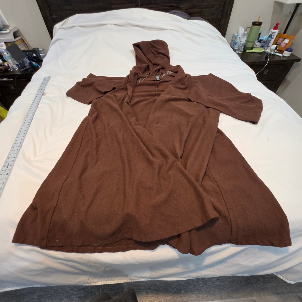 Star Wars Galaxys Edge Jedi Robe Adult S/M Brown Good Wool Blend Hooded Cloak